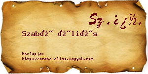 Szabó Éliás névjegykártya