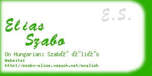 elias szabo business card